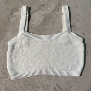 Sabo Skirt White Knit Cropped Tank